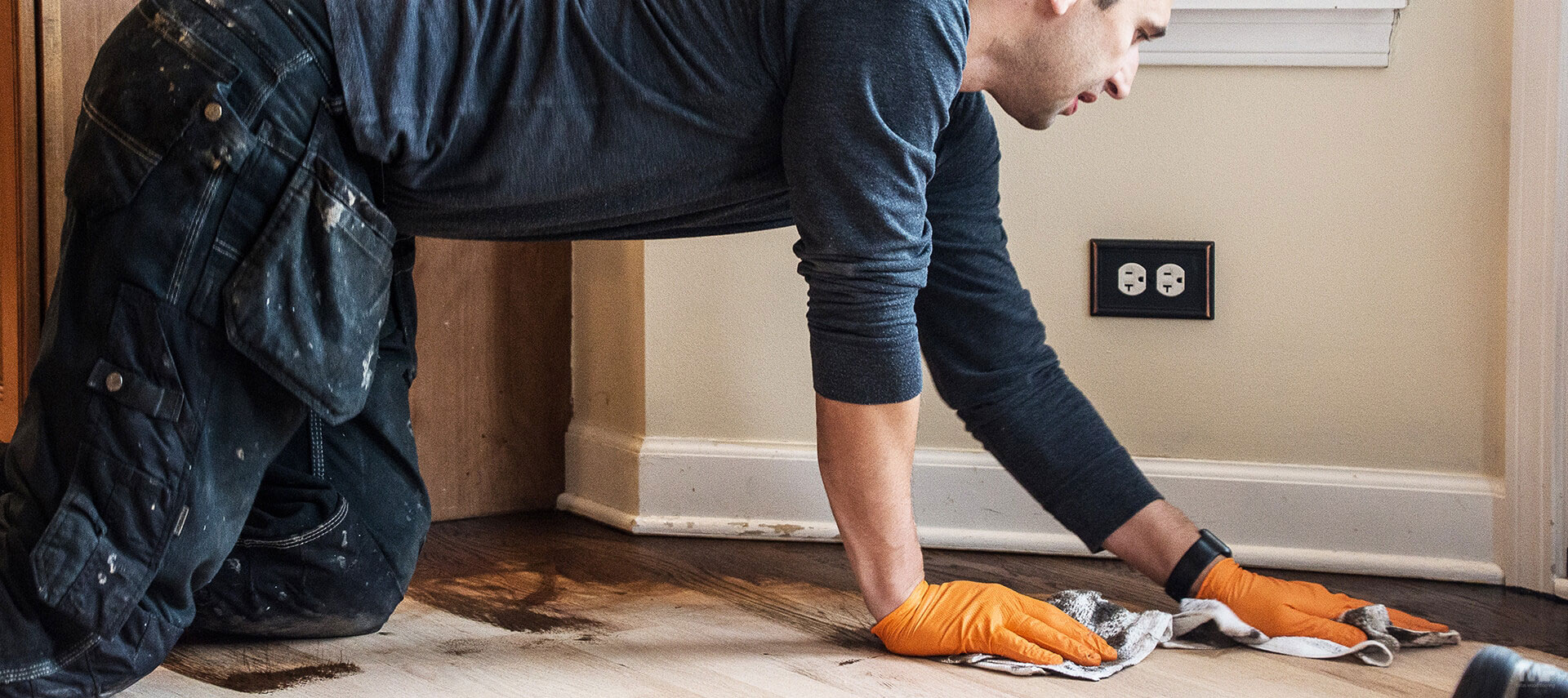 Staining hardwood floor in Naperville