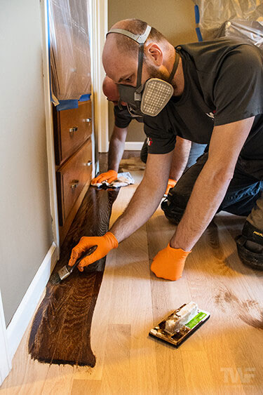 Stining Oak Hardwood Floor in Winnetka, Illinois